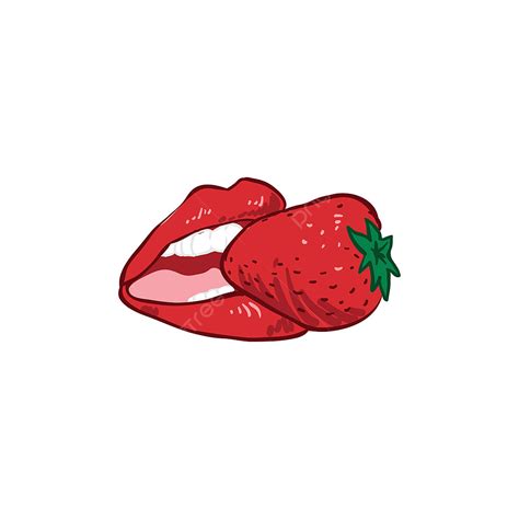 Lip Bite Clipart Png Images Sexy Red Lips Bites Fresh Strawberry