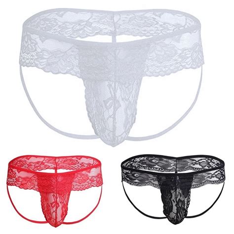 MENS UNDERWEAR BRIEFS G String Gay Lace Spandex Panties Plus Size Sissy EUR 8 60 PicClick FR