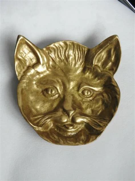 ANCIEN VIDE POCHE De Table En Bronze CHAT CAT CATZE Cendrier En Bronze