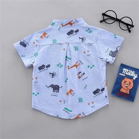 Elephant Print Short Sleeve Top And Pants Set9 12 Months White