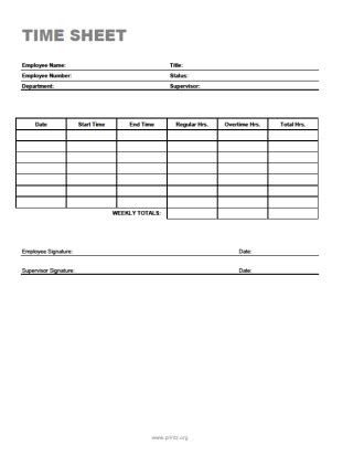 5 Best Images of Free Printable Weekly Time Sheets Templates - Free ...