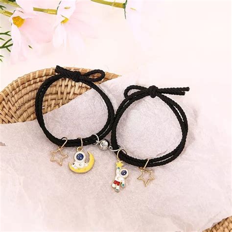 Pulsera Dije Astronauta Pareja Amistad Novios X Iman Mercadolibre