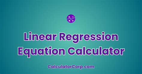 linear regression equation calculator