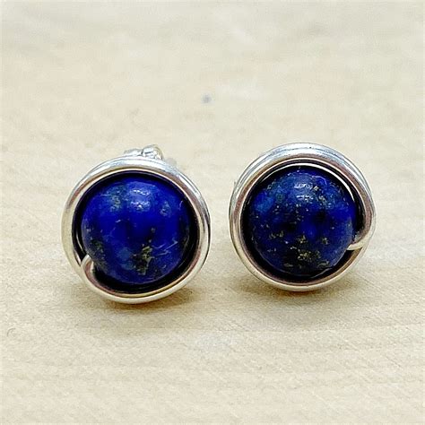 Lapis Lazuli Crystal Jewelry Set Necklace and Stud Earrings - Etsy