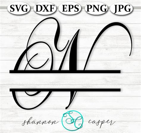 Split Monogram Svg Bundle Full Alphabet Set Etsy