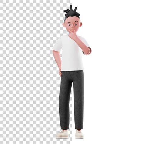 Pose De Personnage Masculin 3d Curieux PSD Premium