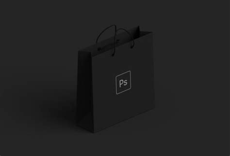 Black Paper Shopping Bag Mockup - Mockup World