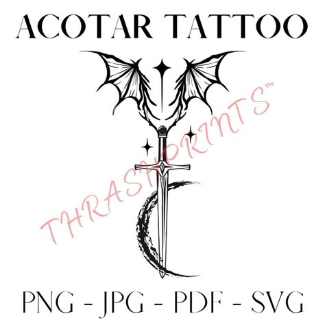 An Image Of A Tattoo Design With The Words Acotar Tattoo