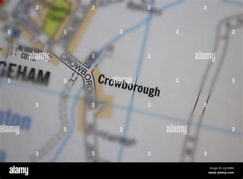 Crowborough village - Devon, United Kingdom colour atlas map town name ...