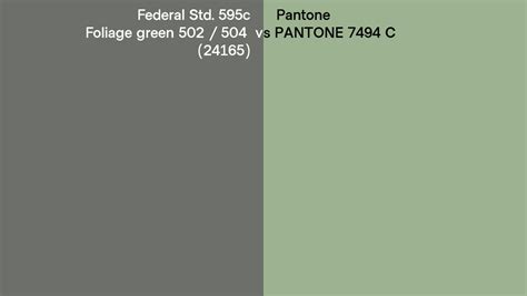 Federal Std 595c Foliage Green 502 504 24165 Vs Pantone 7494 C