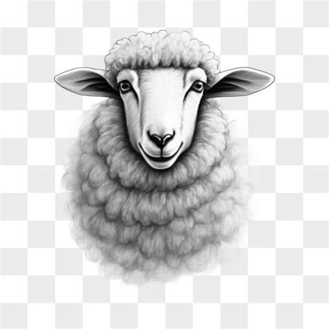 Download Black And White Sheeps Head Drawing For Illustrations And