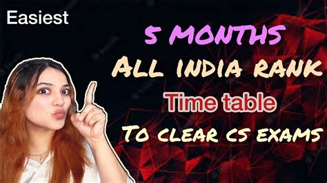 Months All India Rank Time Table To Clear Cs Exams Hour Wise Routine