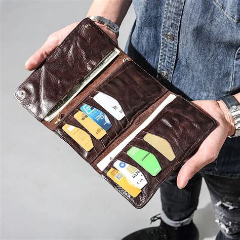 Dompet Retro Panjang Vintage Nipis Dan Lembut Dari Kulit Asli Ruang