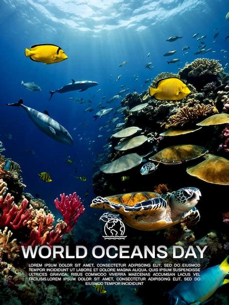 Premium Psd Poster For World Oceans Day With A Poster That Says World