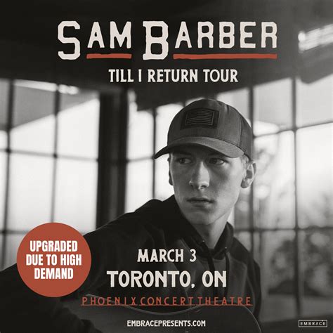 Sam Barber: Till I Return Tour – Embrace Presents