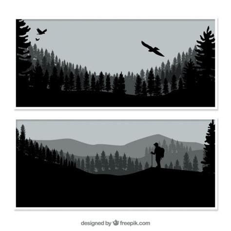 Tree Line Silhouette Vector at Vectorified.com | Collection of Tree ...