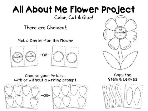 Art And Writing Project All About Me Flower Project Cut And Color Craft