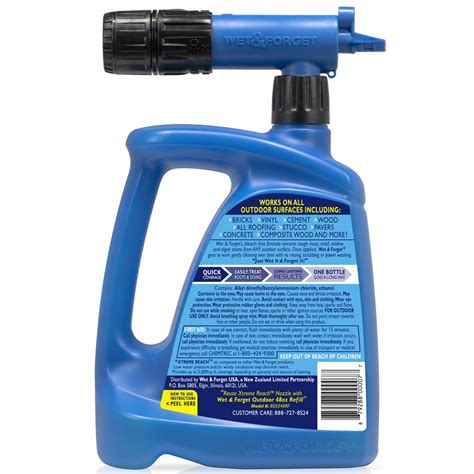 Wet And Forget Mold And Mildew Remover Hose End Connection Bottle 48 Oz Container Size Liquid