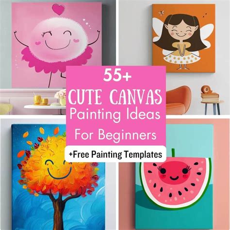 cute canvas painting ideas  beginners   templates