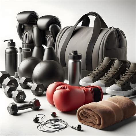 Premium Photo | An array of gym gear featuring boxing gloves dumbbells ...