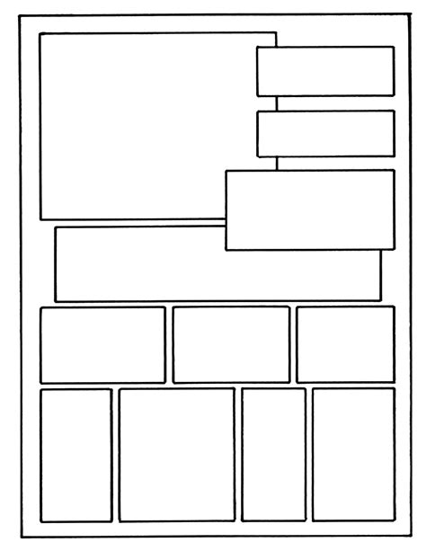 Layout On 8 1 X 11 Comic Book Template Comic Layout Comic Book Pages