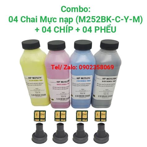 Combo Chai Mực Nạp Chíp 054 Phểu Cho Máy In Canon Lbp621cw Lbp623cdw Mf641cw Mf642cdw