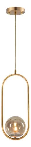 Lustre Pendente Moderno Esfera Bola Dourado Inovartte Inl78