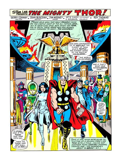 The Mighty Thor Splash Page By John Buscema Marvel Comics Covers