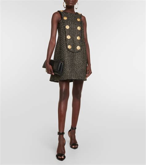 Embellished Tweed Minidress In Multicoloured Balmain Mytheresa