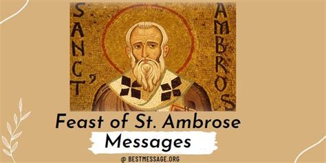 Feast of St. Ambrose St Ambrose, Wishes Messages, Feast, Shared ...