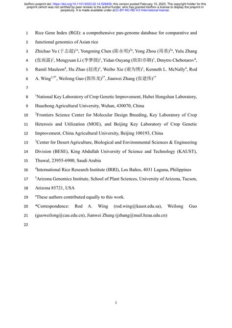 Pdf Rice Gene Index Rgi A Comprehensive Pan Genome Database For