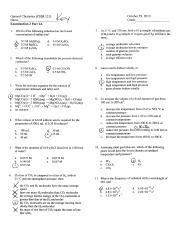 Practice Test Key General Chemistry CHM 121 Name Examination 2 Part