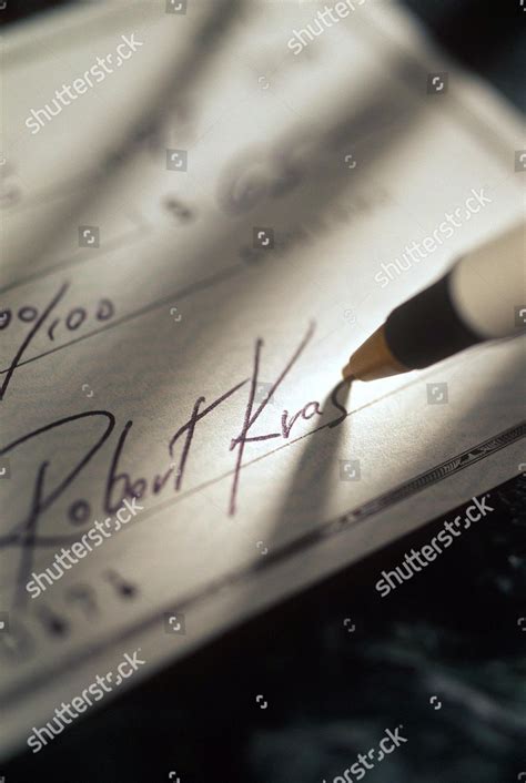 Detail Signature On Cheque Editorial Stock Photo - Stock Image ...