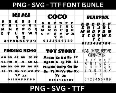 Cartoon Font Svg Ttf Font For Cricut Silhouette Cutting Crafting