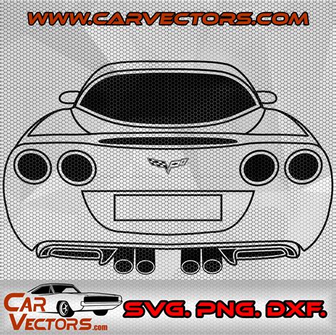 Chevrolet Corvette C6 Svg Corvette C6 Vector Illustration Drawing Chevy Corvette C6 Vector