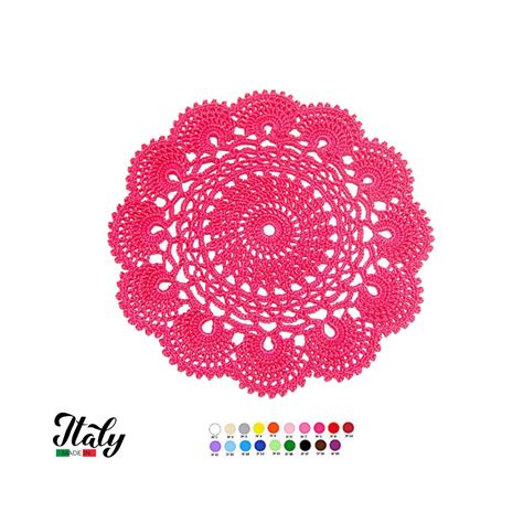 Small Round Hot Pink Crochet Doily In Cotton Inc Cm For Home Decor CHOICE OF COLORS Made
