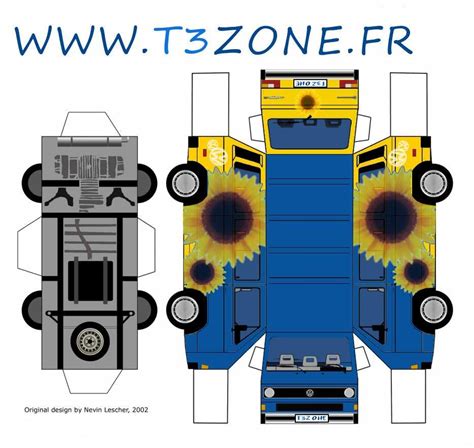 Cut Fold And Glue Papercraft Model Van Vw T T Zone