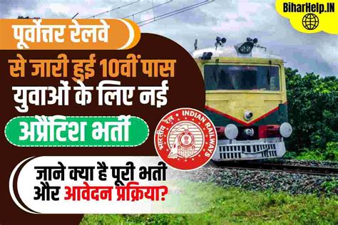 North Eastern Railway Apprentice Recruitment 2023 परवततर रलव स