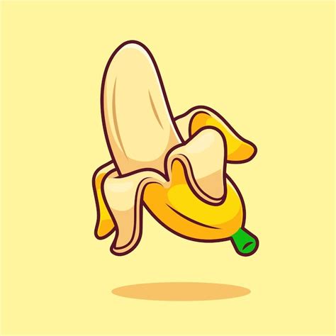 Banane fruit flottant dessin animé vecteur icône illustration