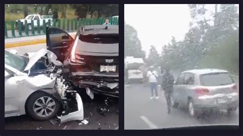 Carambola de 11 vehículos en la autopista México Cuernavaca Todo lo