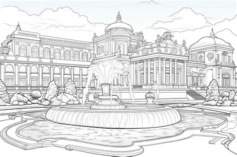 Premium AI Image | a sketch of the palace of the palace.