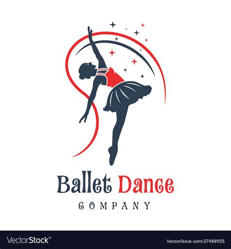 Logo design people dancing ballet Royalty Free Vector Image