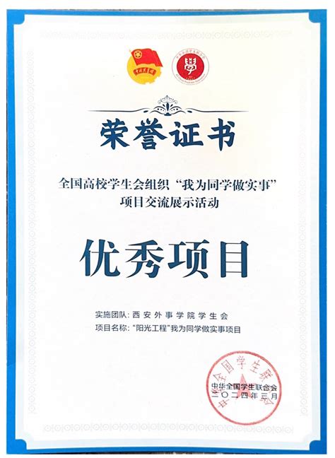 我校学生会项目斩获全国高校学生会组织“我为同学做实事”最受同学欢迎项目！ 西安外事学院