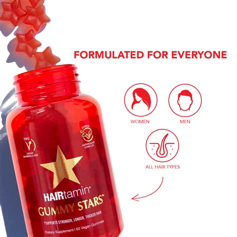 Gummy Stars 6 Month Supply Hair Growth Supplements Hairtamin