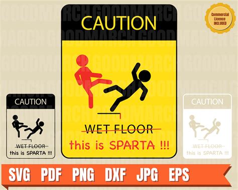 This is Sparta Funny Wet Floor Sign Funny Art .svg .png Vector for ...