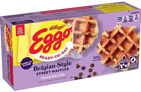 Kelloggs Eggo Thick Fluffy Dark Chocolate Chip Waffles L Eggo