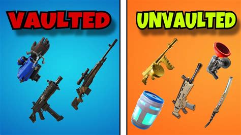 All Guns Vaulted Unvaulted In Fortnite Chapter 4 Season 4 YouTube