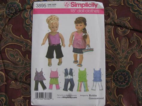 Simplicity 3895 American Girl 18 Doll Clothes Sewing Pattern New