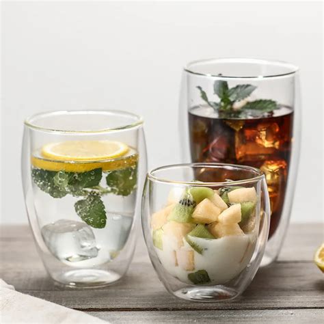 Eco Friendly Borosilicate Handmade Glass Double Walled Drinking Glasses