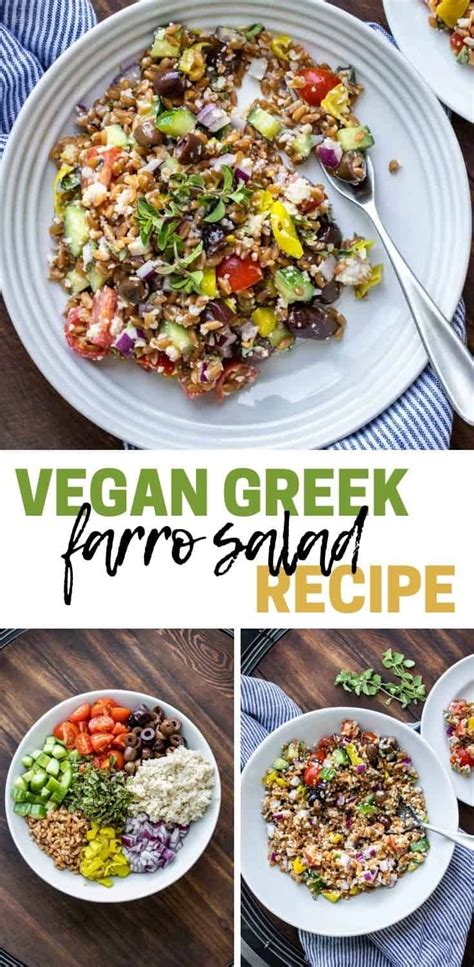 This Vegan Greek Farro Salad Is Full Of Incredible Savory Flavors And